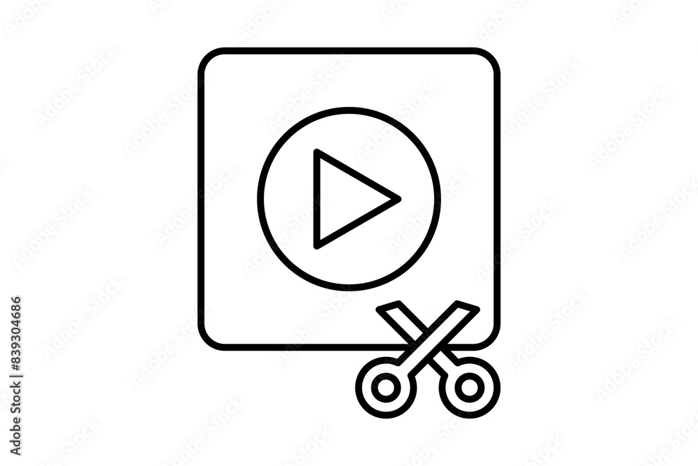 Aufkleber video editor icon. icon related to edit tool. suitable for web site, app, user interfaces, printable