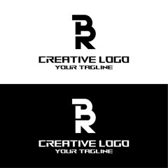 creative letter logo br desain vektors