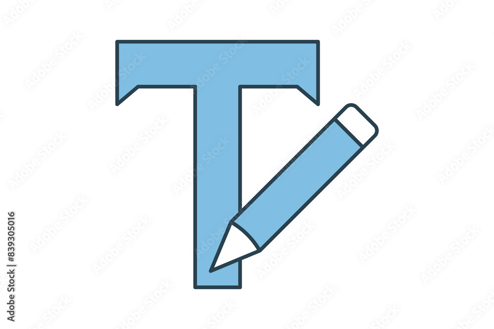 Poster text editor icon. icon related to edit tool. suitable for web site, app, user interfaces, printable 