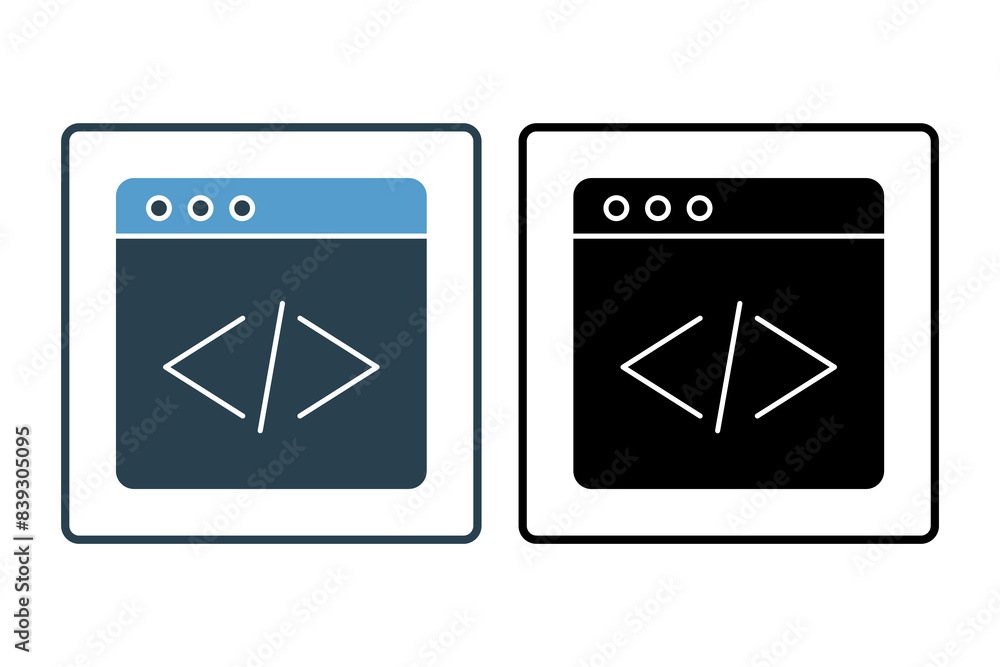 Poster code editor icon. icon related to edit tool. suitable for web site, app, user interfaces, printable 