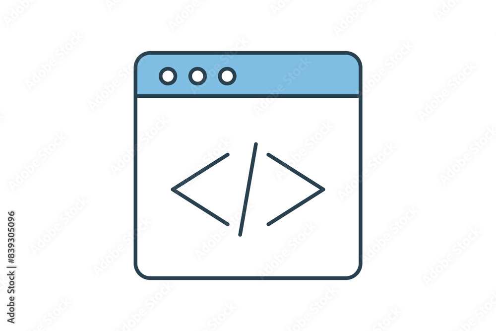 Poster code editor icon. icon related to edit tool. suitable for web site, app, user interfaces, printable 