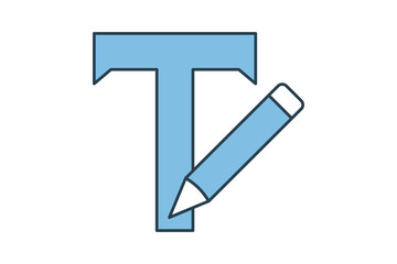 Text Editor icon. icon related to edit tool. suitable for web site, app, user interfaces, printable etc. flat line icon style. simple vector design editable