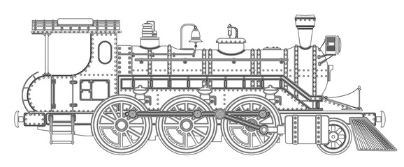 Train Locomotive vapeur ancien