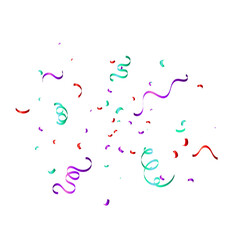 Explosion Many Falling Colorful Tiny Confetti And Ribbon On Transparent Background. Celebration Event and Party. Multicolored. Vector Illustration