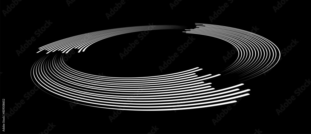 Poster abstract background with lines in spiral, perspective view. art design circle as logo or icon.
