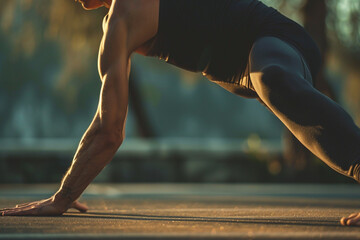 An image of a person stretching with a focus on proper form and alignment