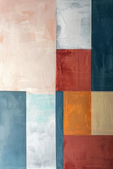 Simple, large color blocks in a modern palette, with clean edges and subtle texture. 