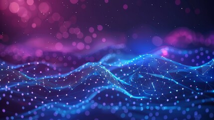 Digital Future Futuristic AI Telecommunications Network with Smart Data Hubs Abstract Vector Illustration