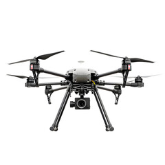White drone  front view isolated on transparent background