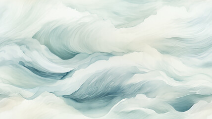 Obraz premium Blue sea waves during a storm, background image in watercolor style