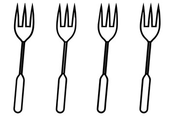 fork spoon silhouette vector illustration