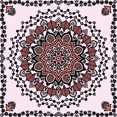 Mandala design with ethnic elements 