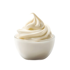 Opened cosmetic white cream jar isolated on transparent  background