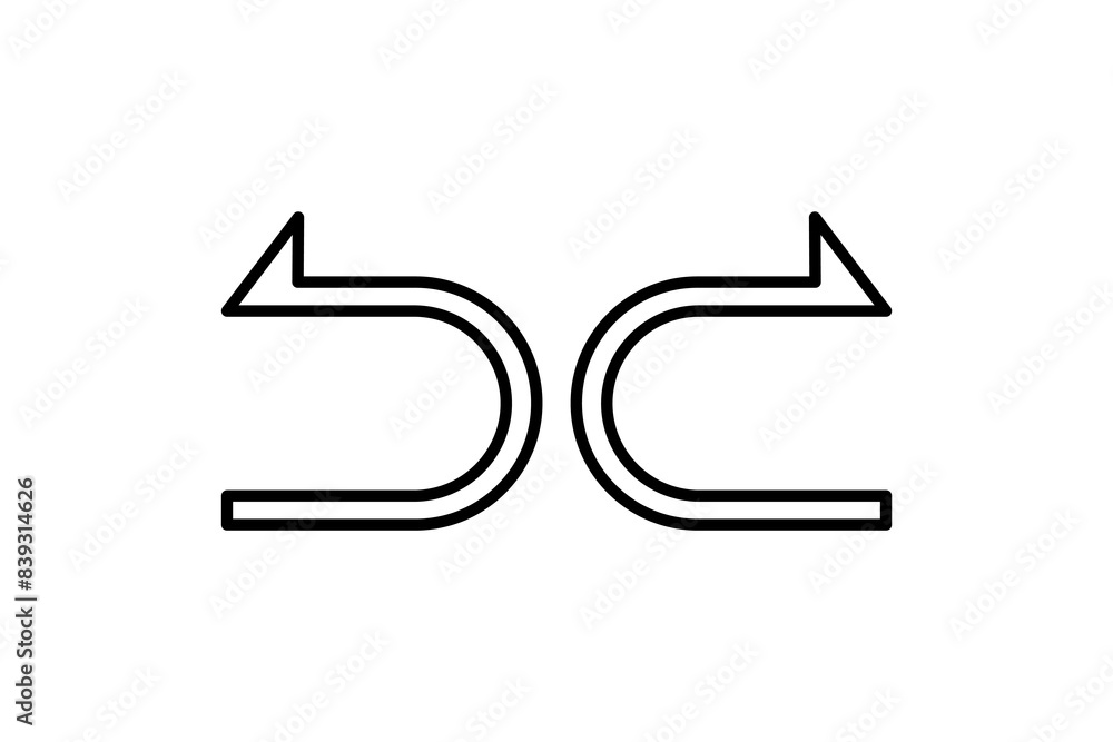 Poster undo and redo icon. icon related to edit tool. suitable for web site, app, user interfaces, printabl