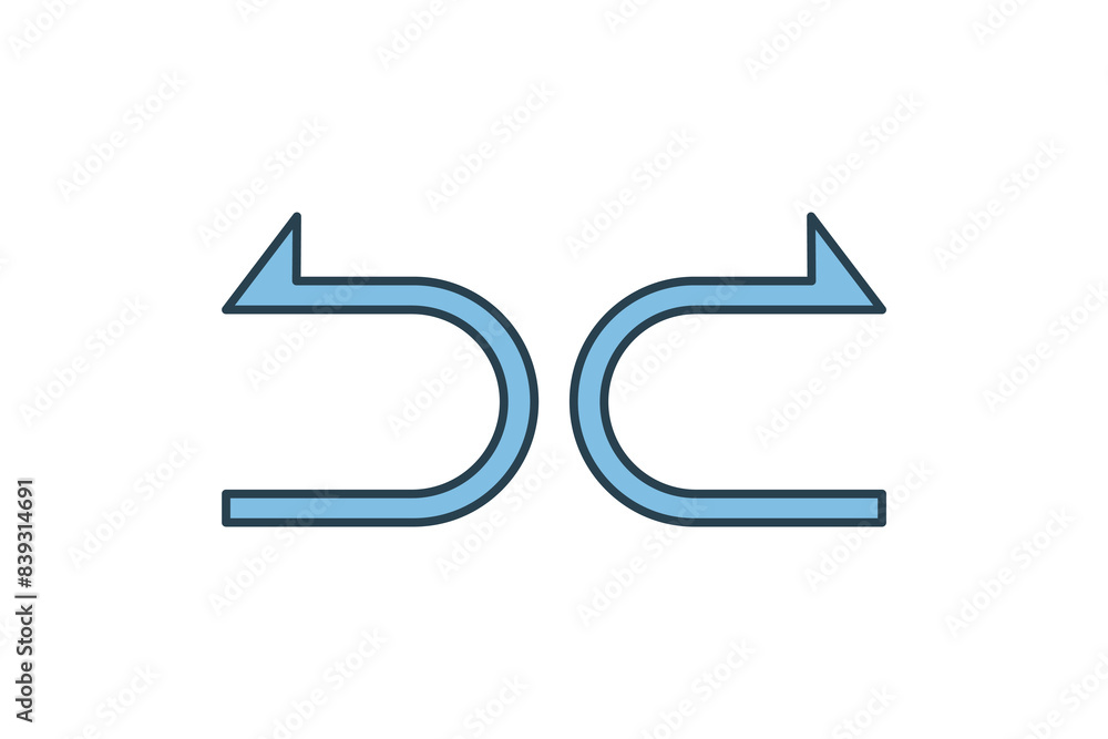 Poster undo and redo icon. icon related to edit tool. suitable for web site, app, user interfaces, printabl