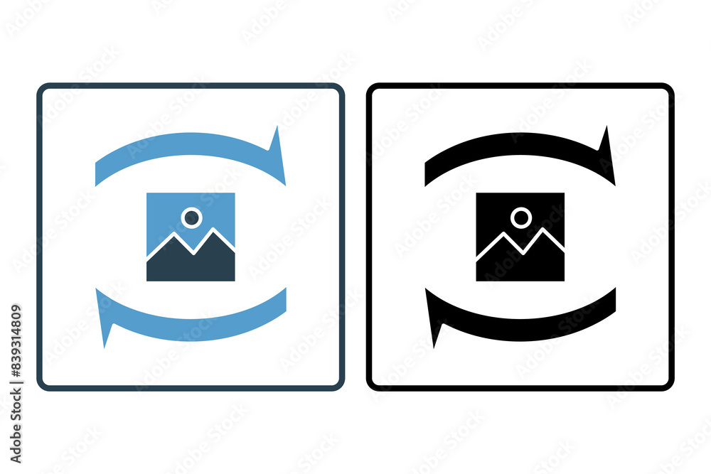 Poster rotate image icon. icon related to edit tool. suitable for web site, app, user interfaces, printable