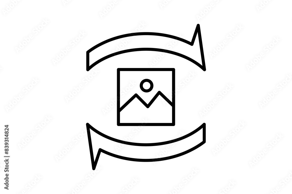 Poster rotate image icon. icon related to edit tool. suitable for web site, app, user interfaces, printable