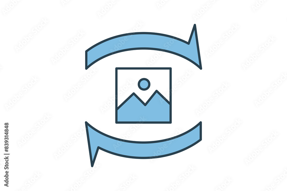 Poster rotate image icon. icon related to edit tool. suitable for web site, app, user interfaces, printable