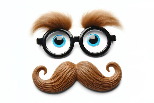 funny mustache, facial hair props Isolated on white background