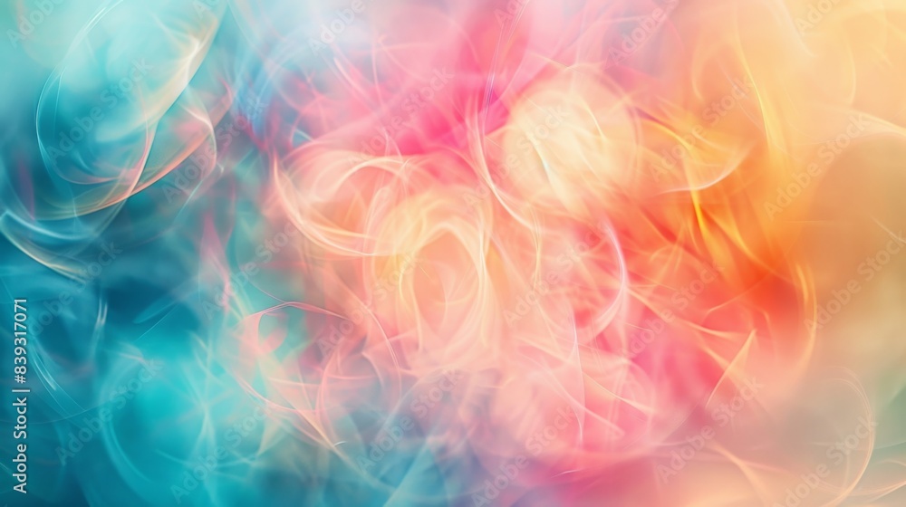 Poster a dreamy, abstract background with soft, blurred edges and ethereal colors, evoking a sense of wonde