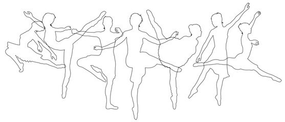 Ballet dancer silhouette ballerina dancers poses woman dancing silhouettes © Christos Georghiou