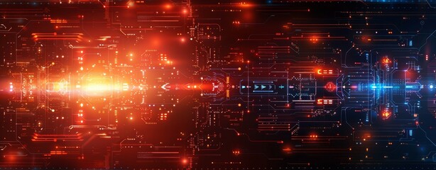 abstract background, circuit board technology, laser and geometric theme abstract background,  Generative Ai