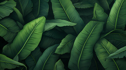 Obraz premium Green leaves background, tropical plants