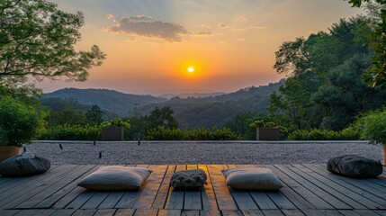 Peaceful Mindfulness Retreat: Create a peaceful mindfulness retreat in a serene natural setting with yoga classes, meditation sessions,