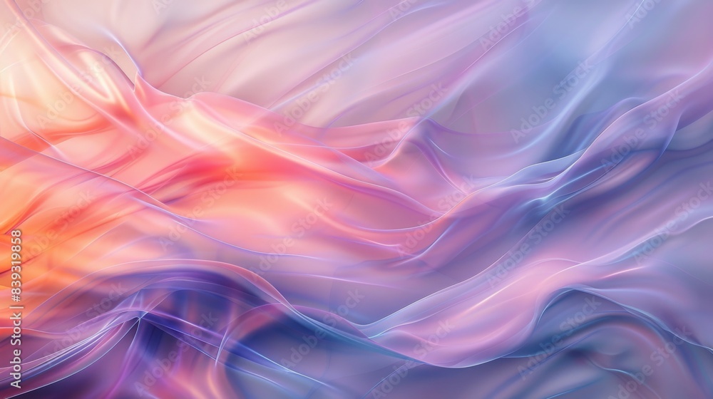Poster A fluid, wave-like abstract background with harmonious colors and smooth transitions, evoking a sense of movement and flow