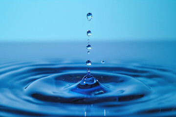 Drop of water falling on the water surface