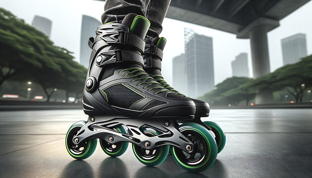 Modern Inline Skates on Urban Street