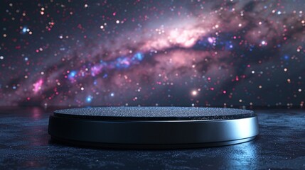 display stand on galaxy background