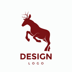 deer animal design logo vector