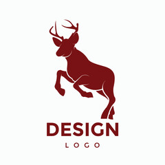 deer animal design logo vector