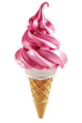 Soft ice-cream cone front view isolated on white background