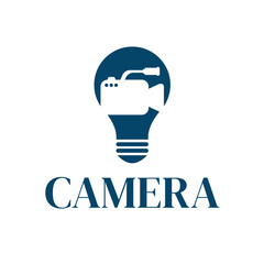 Bulb Camera Camera Film Movie Video Cinema Production logo design