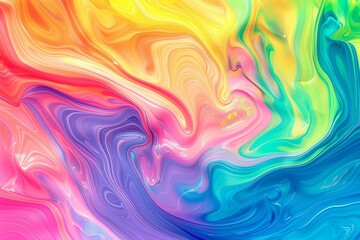 Fototapeta premium 1. Ultra HD Rainbow Swirling Liquid Marble Suitable for Application, Desktop, Banner Background, Print Backdrop, and Other Print and Digital Work Related.