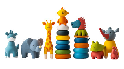 Adorable stacking toy set with colorful animals