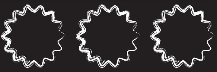 Star icon grunge texture. Vintage retro style. Design element. Black-dirty silhouette, isolated on white background. Grungy artistic template. Distressed symbol. Paint brush image. Vector illustration