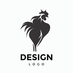rooster animal design logo vector