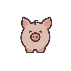 Fototapeta premium Pig transparent, simple icon, PNG, can be used easily and conveniently.