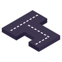 Fototapeta premium Conceptual isometric design icon of road
