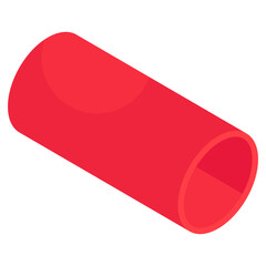 An isometric design icon of plastic pipe 
