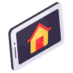 Conceptual isometric design icon of mobile real estate