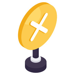 Modern design icon of wrong board  