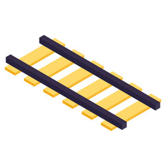 Conceptual isometric design icon railway track 