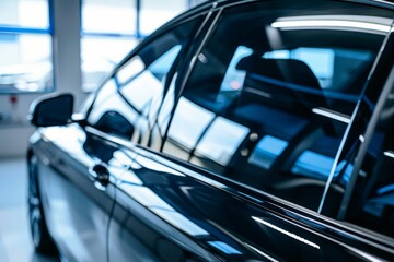 Car Window Tinting Process: Precision Application and Smooth Finish in Modern Auto Workshop