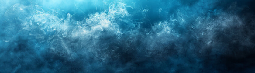 Obraz premium Mystical underwater blue smoke. Enigmatic deep sea atmosphere with swirling mist, creating an ethereal and mysterious ambiance.