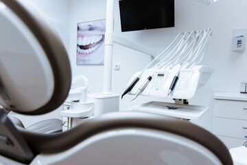 Modern Dental Office Interior with Equipment for Professional Oral Health Examination