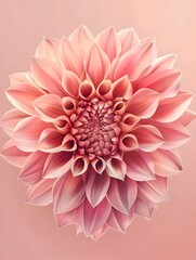 Fototapeta premium Exquisite Pink Dahlia Flower with Intricate Petal Patterns in Botanical Close Up
